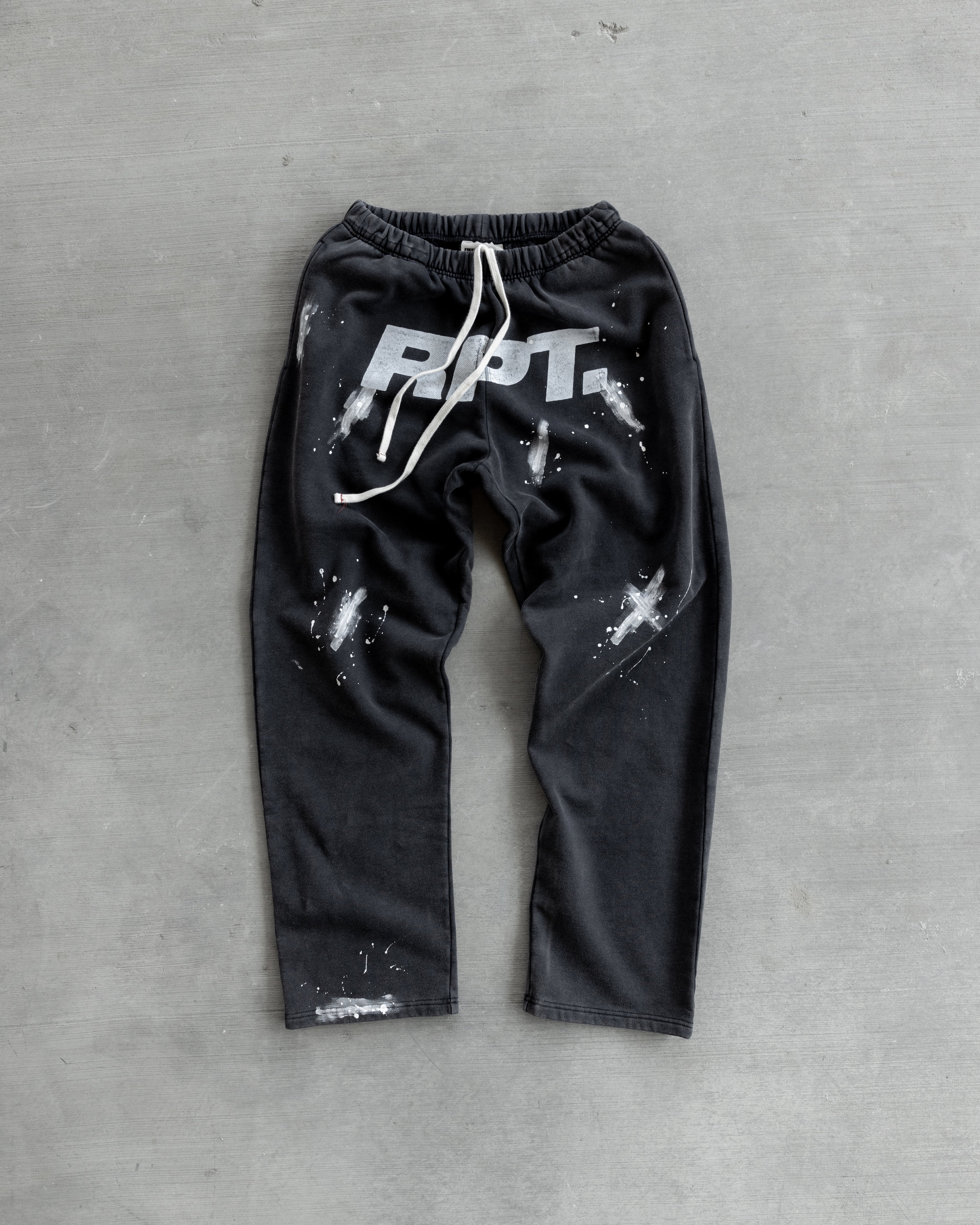 Sweatpants Grey Washed Big Print Painted