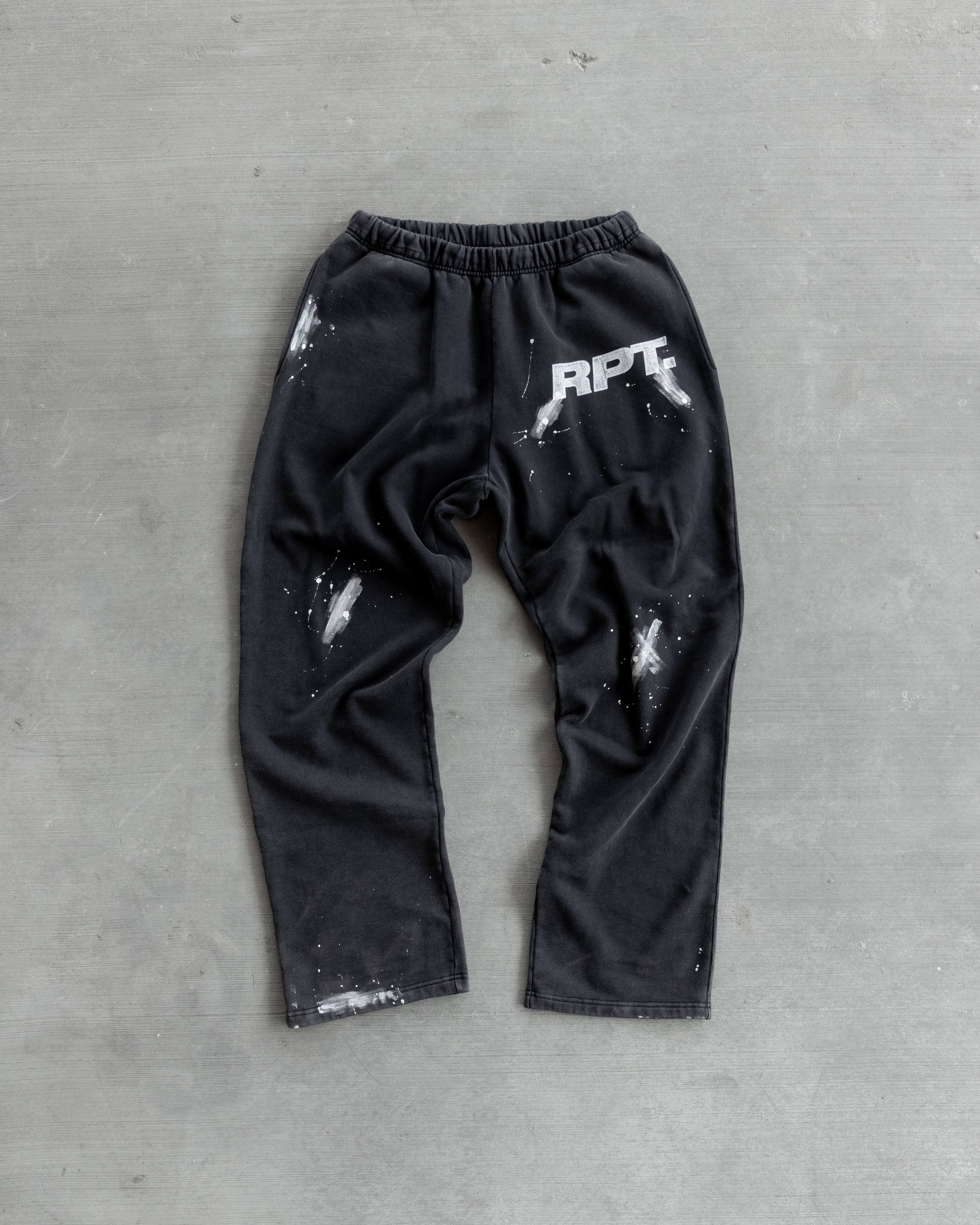 Sweatpants Grey Washed Small Print Painted