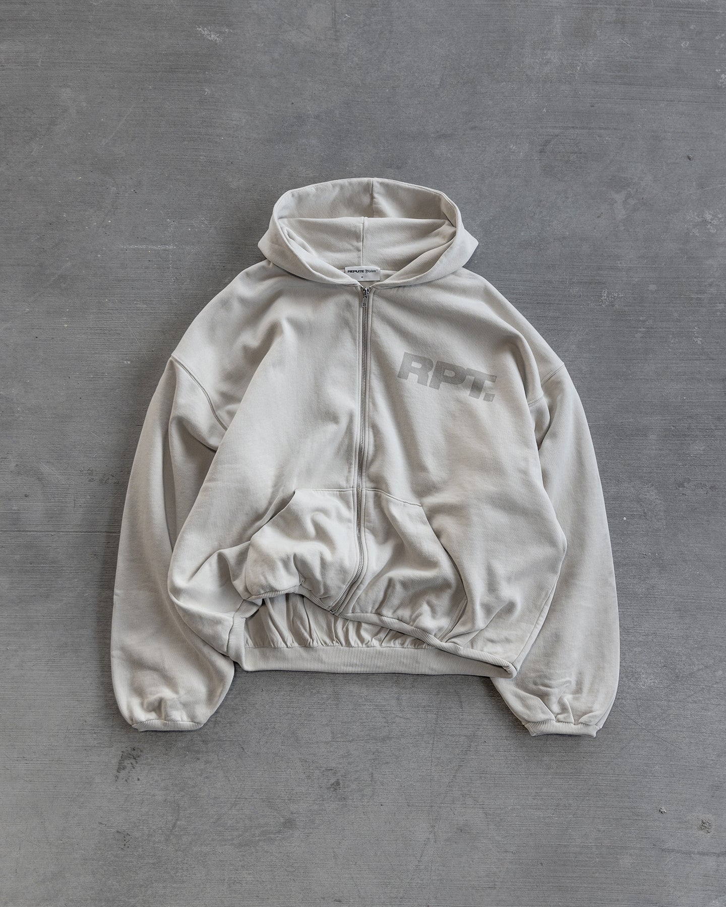 RPT DOUBLE LAYERED HOODIE BEIGE